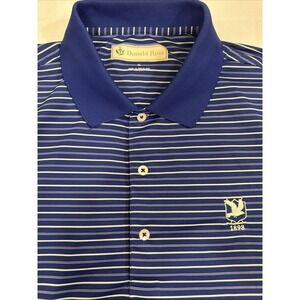 GOLF SHIRT Donald Ross MENS XL Sport Polo Blue MICRO STRIPED Performance